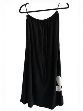 Ella Blue - Black Floral Midi Skirt with Drawstring